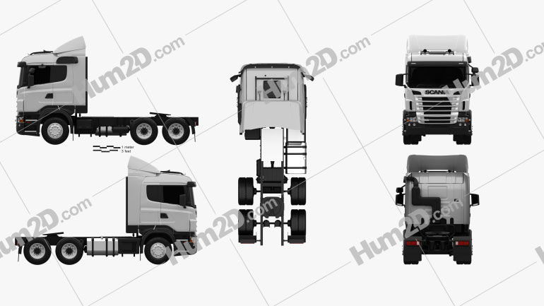 Scania R420 Tractor Truck 3-axle 2009 Clipart Image