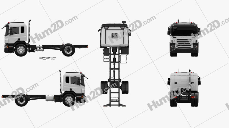 Scania P Mid Cab Chassis Truck 2011 Clipart Image