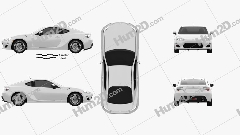 Scion FR-S 2013 Clipart and Blueprint - Download Vehicles Clip Art ...