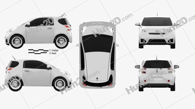 Scion iQ 2012 car clipart