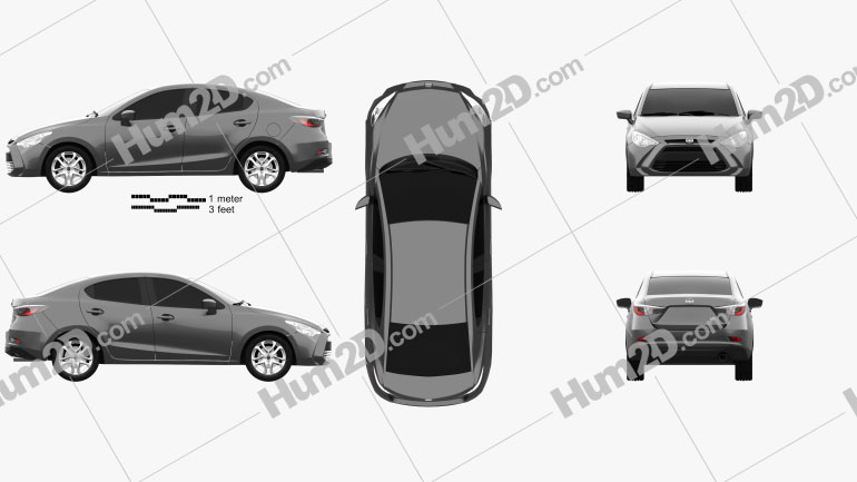 Scion iA 2016 Clipart and Blueprint - Download Vehicles Clip Art Images ...