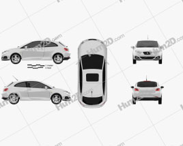 Seat Ibiza Sport Coupe de 3 portas 2011 car clipart