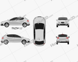 Seat Ibiza hatchback 5-door 2011 car clipart