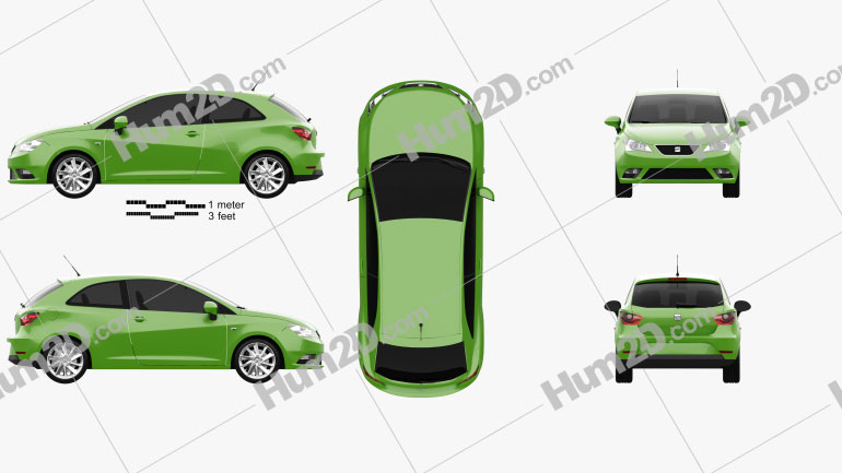 Seat Ibiza SC 2013 car clipart
