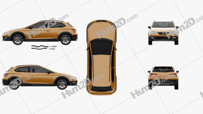 Seat Leon Cross Sport 2015 car clipart