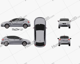 Seat Ibiza 5-door hatchback 2015 car clipart