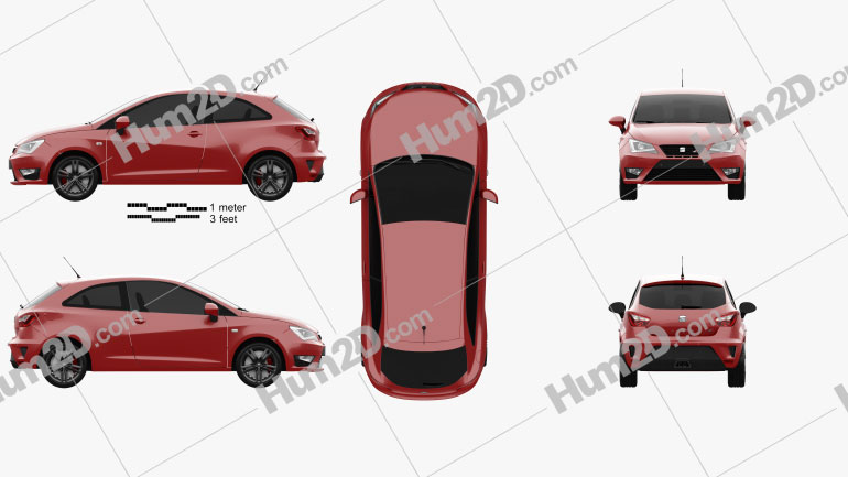 Seat Ibiza Cupra 2016 car clipart