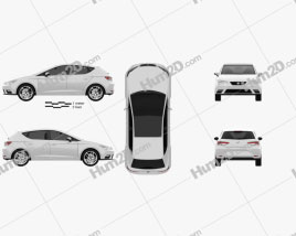 Seat Leon 2012 car clipart
