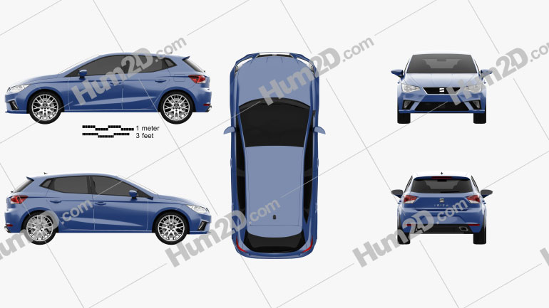 Seat Ibiza Style 2017 car clipart