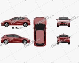 Seat Ibiza FR 2017 car clipart