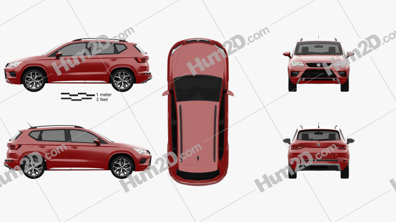 Seat Ateca FR 2018 car clipart