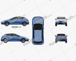 Seat Leon Cupra 300 2017 car clipart