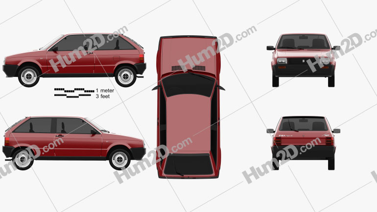 Seat Ibiza 3-door 1984 car clipart