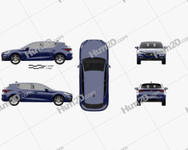 Seat Leon Xcellence 5-door hatchback 2020 car clipart