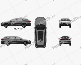 Seat Leon FR eHybrid sportstourer 2020 car clipart