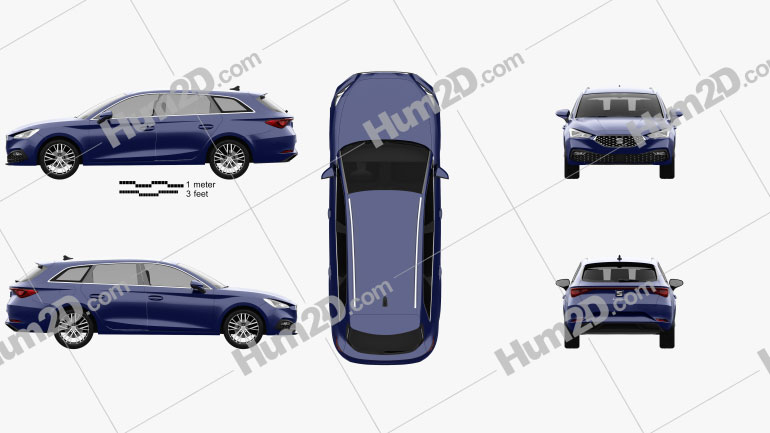 Seat Leon sportstourer Xcellence 2020 car clipart
