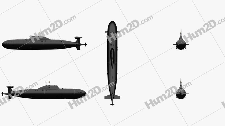 Akula-class Soviet/Russian Navy Nuclear submarine PNG Clipart