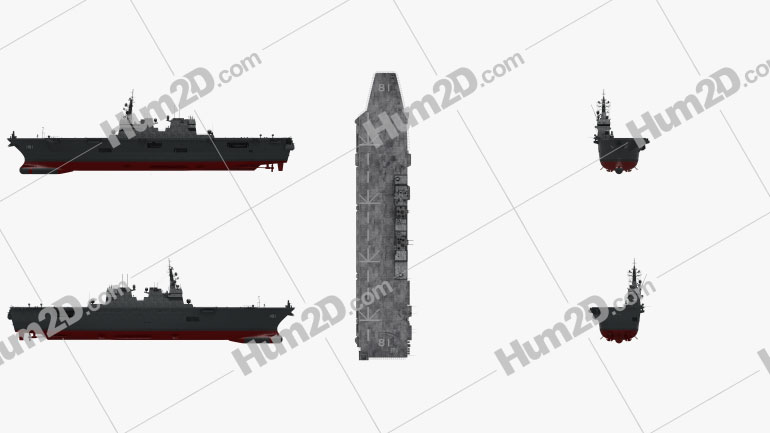 Hyuga-class helicopter destroyer Blueprint
