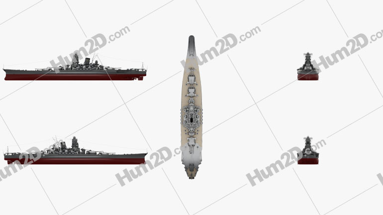 Japanese battleship Yamato Blueprint