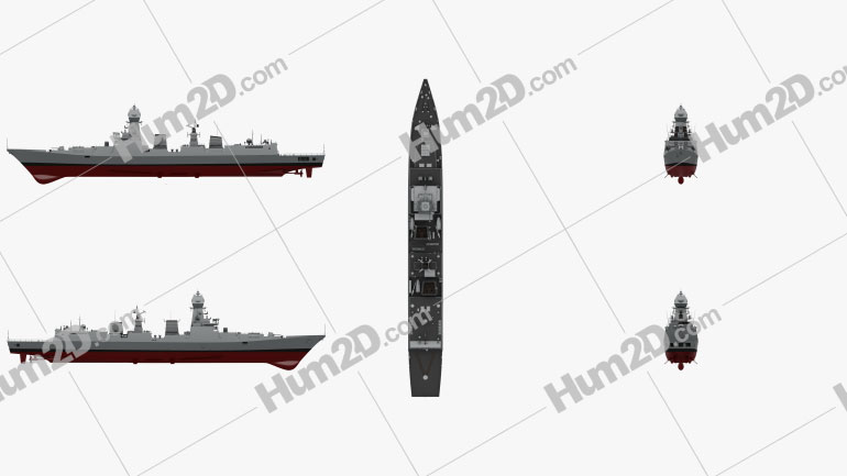 Kolkata-class destroyer Ship clipart