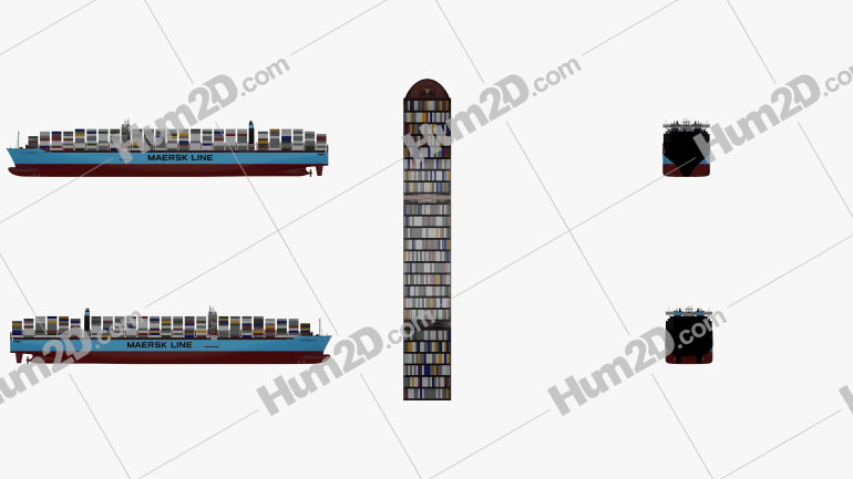 Maersk Triple Classe E container ship Blueprint