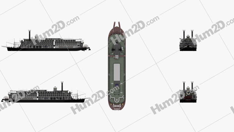 Steamboat American Queen Ship clipart