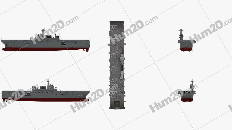 Type 075 landing helicopter dock Ship clipart