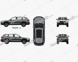 Skoda Kodiaq with HQ interior 2017 car clipart