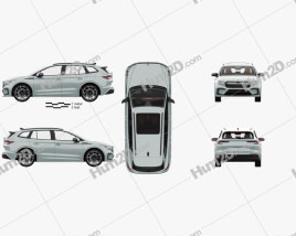 Skoda Enyaq iV Founders Edition with HQ interior 2021 car clipart
