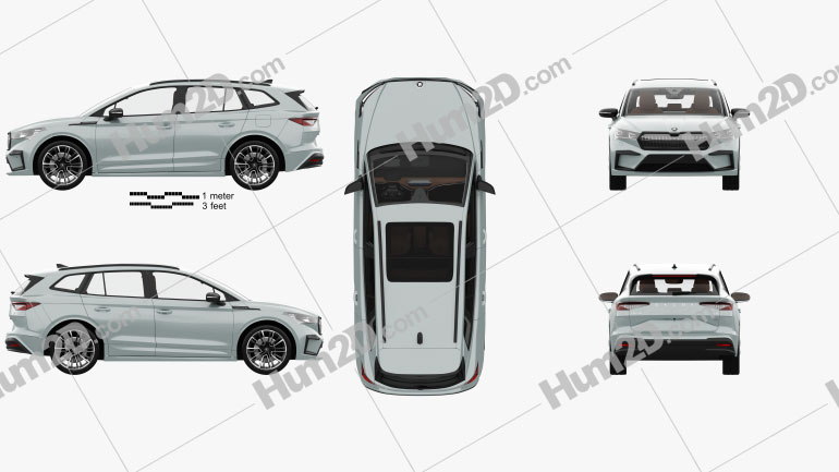 Skoda Enyaq iV Founders Edition com interior HQ 2021 car clipart