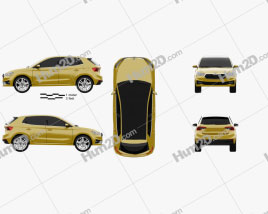 Skoda Fabia hatchback 2022 car clipart