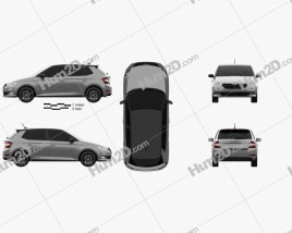 Skoda Fabia Monte Carlo hatchback 2018 car clipart