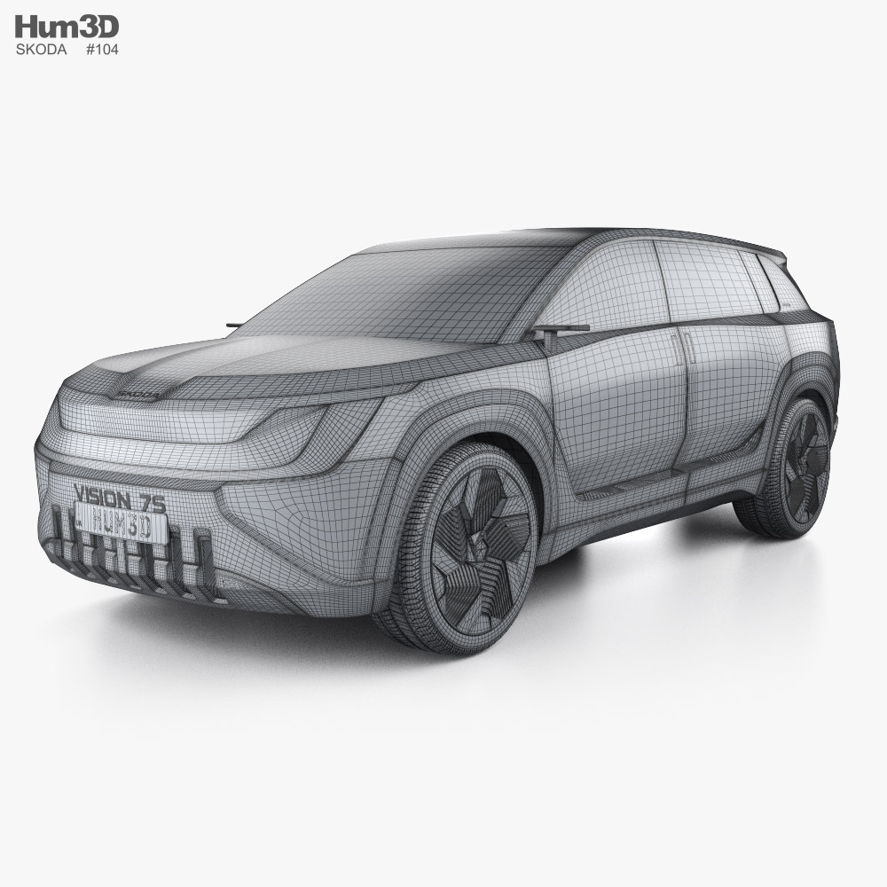 Skoda Vision 7S 2024 car clipart