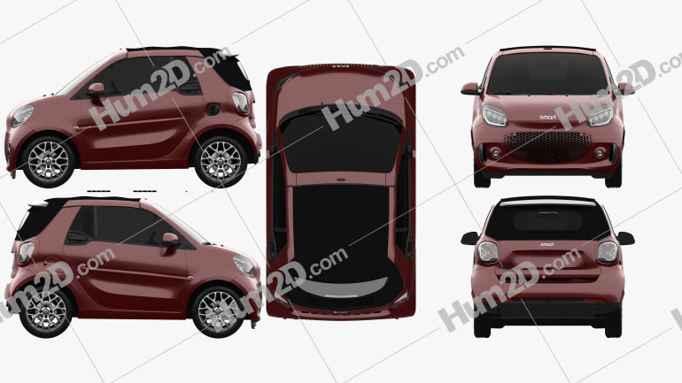Smart ForTwo EQ Prime Cabriolet 2020 car clipart