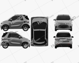 Smart ForTwo EQ Pulse Cabriolet 2020 car clipart