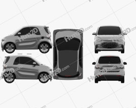 Smart ForTwo EQ Prime coupe 2020 car clipart