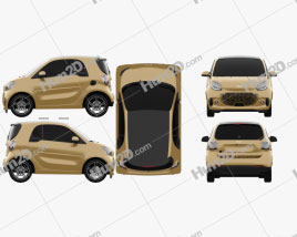 Smart ForTwo EQ Pulse coupe 2020 car clipart