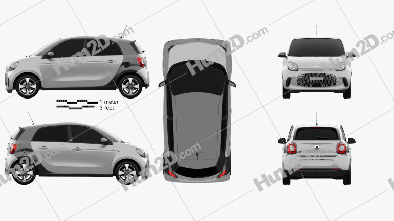 Download Smart Forfour Eq Passion 2020 Clipart And Blueprint Download Vehicles Clip Art Images In Png Psd