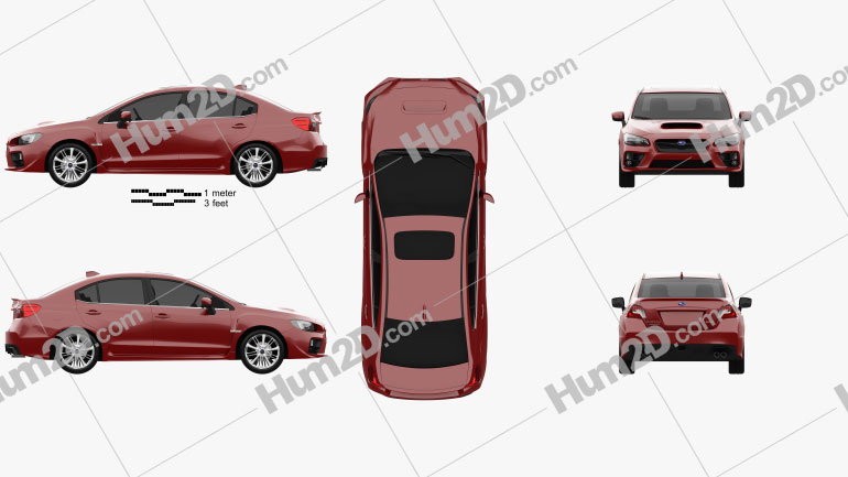 Subaru WRX 2014 Clipart Image