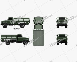 Sungri 61NA Camião de plataforma 1979 clipart