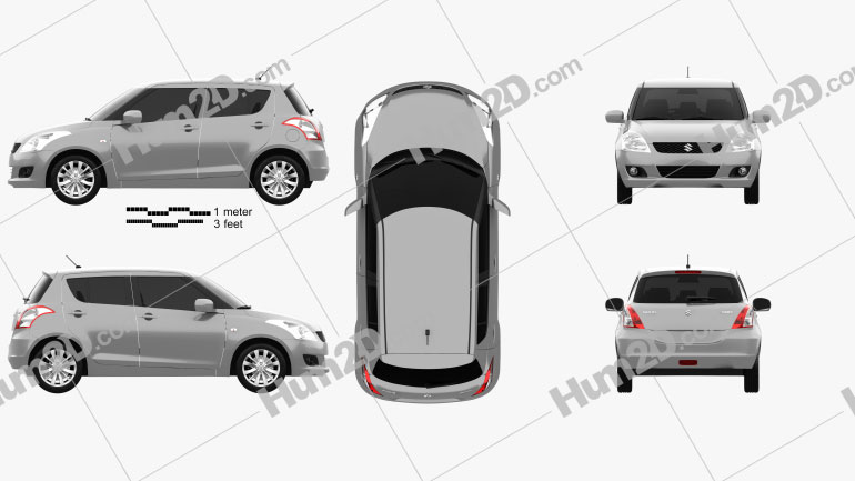 Suzuki Swift hatchback 5-door 2012 car clipart