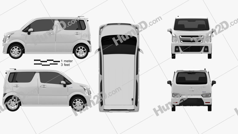 Suzuki Wagon R Stingray Hybrid 2018 clipart