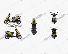 TVS Ntorq 125 2018 Moto clipart