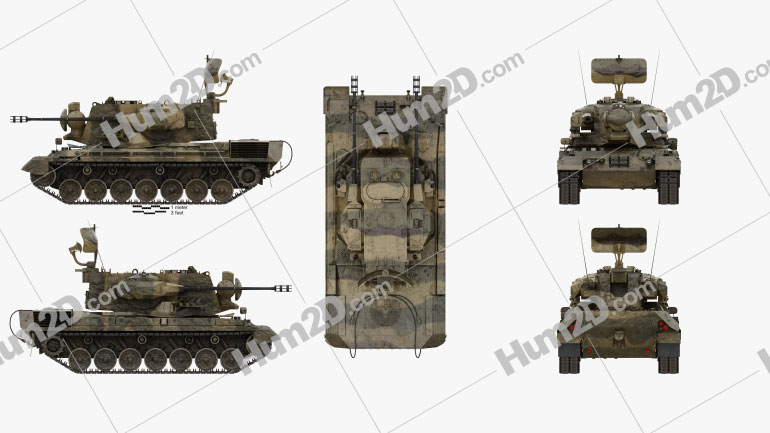 Flakpanzer Gepard 1A2 Blueprint
