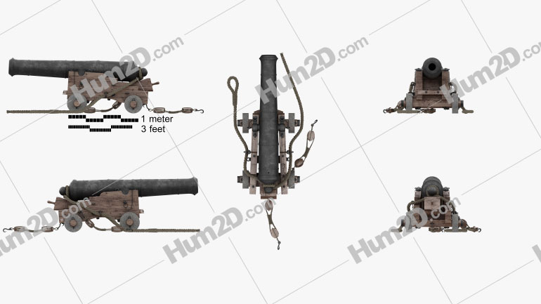 Cannon ClipArt Images And Blueprints For Download In PNG PSD Hum2D