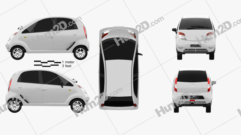 Tata Nano 2011 car clipart