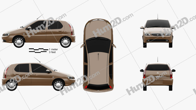 Tata Indica 2017 car clipart