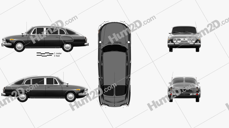 Tatra T603 1968 car clipart