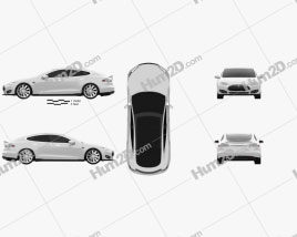 Tesla Model S 2012 car clipart