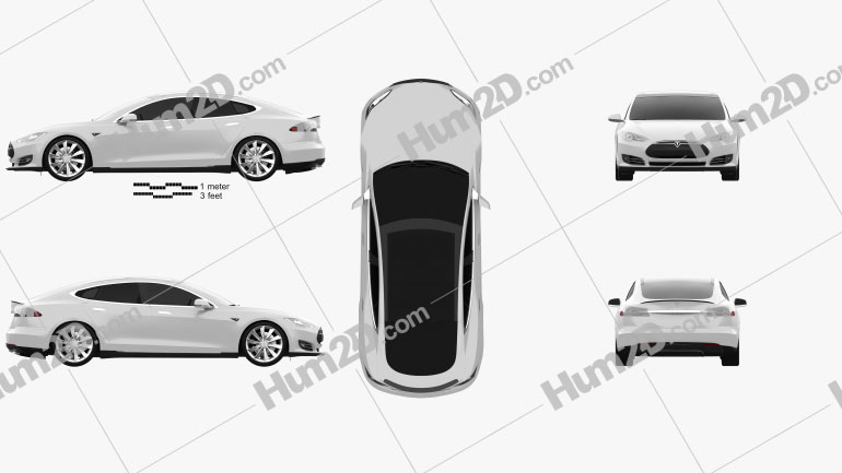 Tesla Model S 2012 car clipart